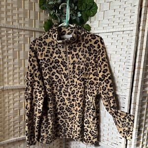 Leopard Print Fleece Pullover
